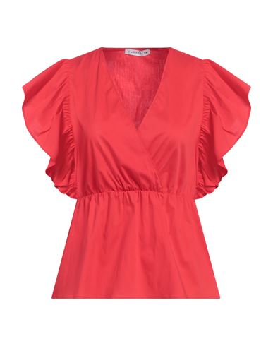 Caractere Caractère Woman Top Red Size 12 Cotton, Polyamide, Elastane In Red
