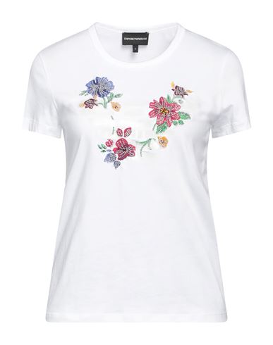 EMPORIO ARMANI EMPORIO ARMANI WOMAN T-SHIRT WHITE SIZE XS COTTON 