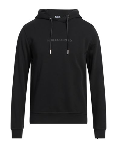 Karl Lagerfeld Man Sweatshirt Black Size S Cotton, Polyester In Black