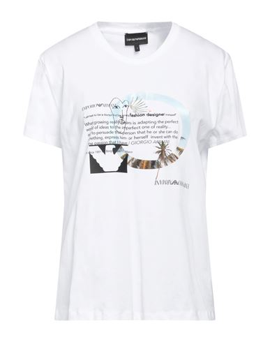 EMPORIO ARMANI EMPORIO ARMANI WOMAN T-SHIRT WHITE SIZE L COTTON 