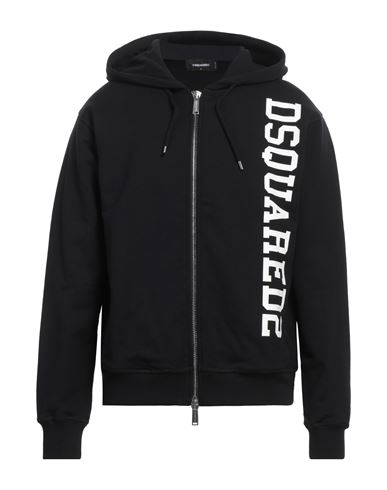 Dsquared2 Man Sweatshirt Black Size L Cotton, Elastane In Black