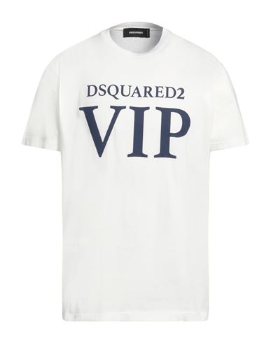 Shop Dsquared2 Man T-shirt Off White Size M Cotton