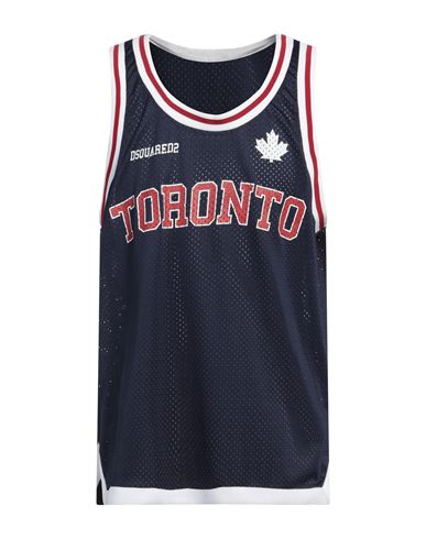 Dsquared2 Man Tank Top Navy Size L Polyester In Navy