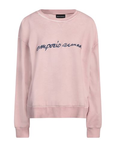 EMPORIO ARMANI EMPORIO ARMANI WOMAN SWEATSHIRT ANTIQUE ROSE SIZE XL COTTON, ELASTANE 