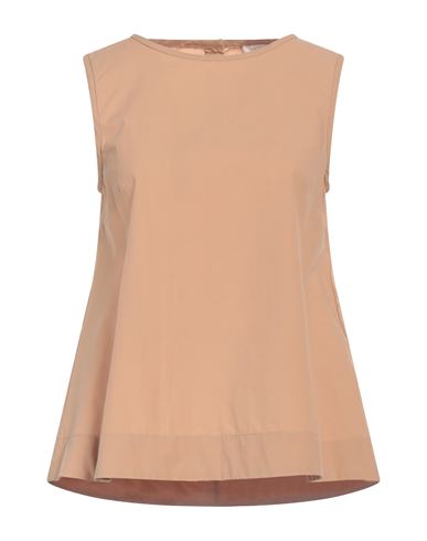 Ottod'ame Woman Top Camel Size 10 Cotton In Beige