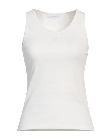 Shop Rabanne Woman Tank Top White Size L Cotton, Elastane
