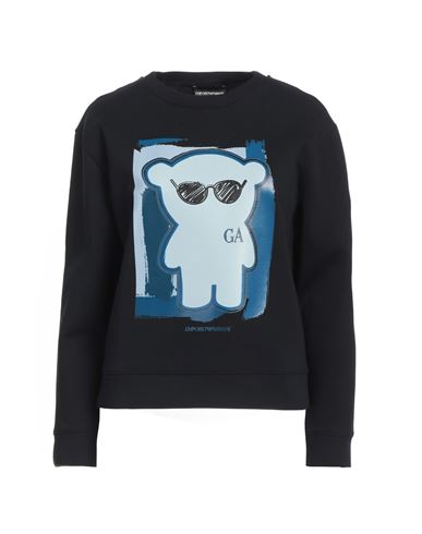 EMPORIO ARMANI EMPORIO ARMANI WOMAN SWEATSHIRT BLACK SIZE M COTTON, POLYAMIDE, ELASTANE 