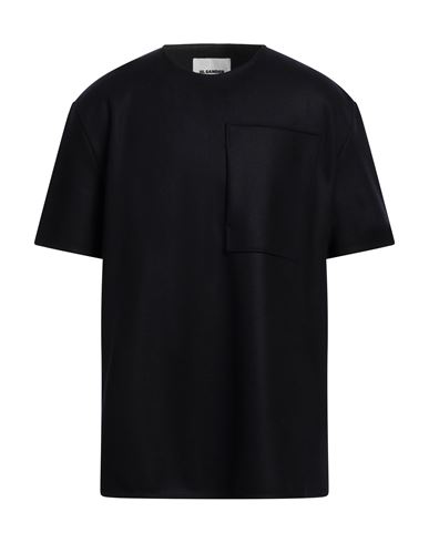 Jil Sander Man T-shirt Midnight Blue Size 40 Wool In Blue