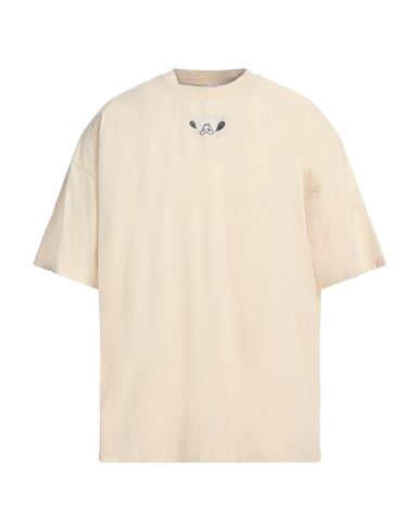Off-white Man T-shirt Beige Size L Cotton, Elastane, Polyester In Beige