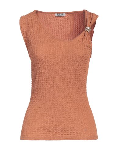 Salsa Jeans Woman Top Camel Size L Polyester, Elastane