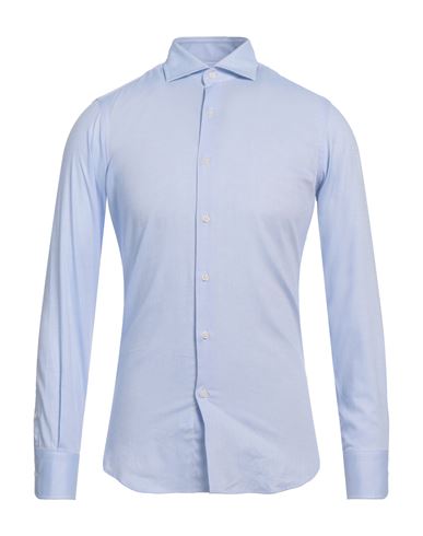 Alessandro Gherardi Soft Man Shirt Sky Blue Size 16 Cotton In Blue