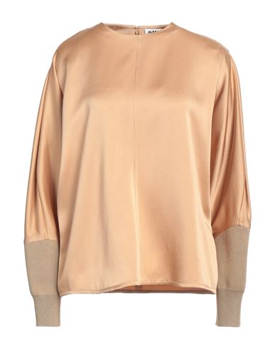 Shop Jil Sander Woman Top Camel Size 10 Acetate, Viscose, Cotton, Polyamide, Elastane In Beige