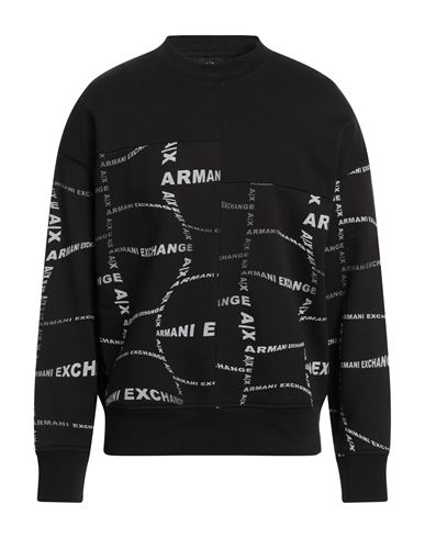 Armani Exchange Man Sweatshirt Brick Size L Cotton, Polyester, Elastane In Black