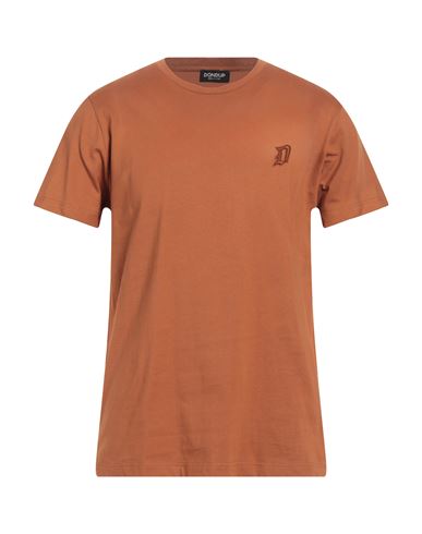 Dondup Man T-shirt Tan Size S Cotton In Orange