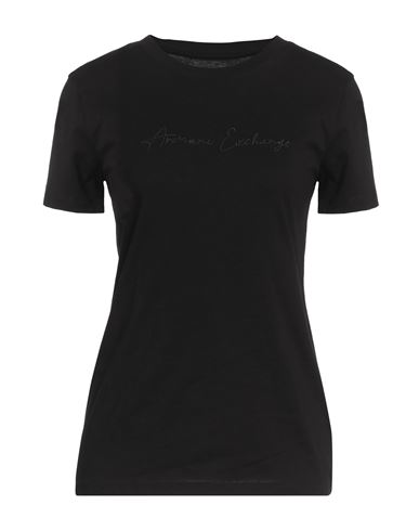 Armani Exchange Woman T-shirt Black Size Xs Cotton In Black