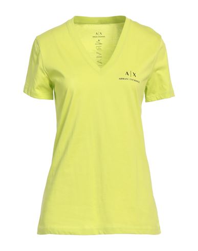 Armani Exchange Woman T-shirt Lime Green Size S Cotton In Green