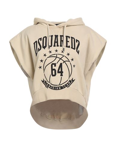 Dsquared2 Woman Sweatshirt Beige Size S Cotton In Sand