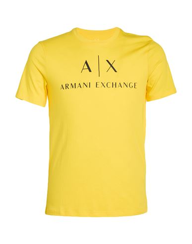 Armani Exchange Man T-shirt Yellow Size M Cotton In Yellow