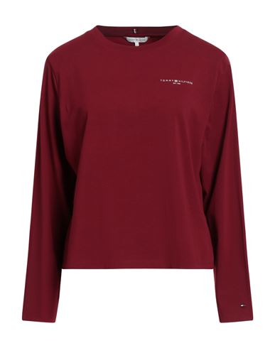 Tommy Hilfiger Woman T-shirt Brick Size Xs Cotton, Elastane