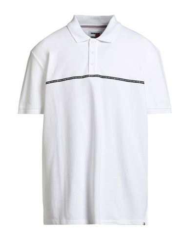 Tommy Jeans Man Polo Shirt White Size Xxl Cotton In White