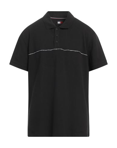 Tommy Jeans Man Polo Shirt Black Size Xl Cotton In Black