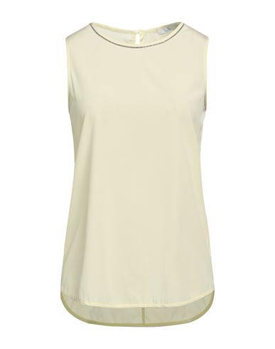 Peserico Easy Woman Top Pastel Yellow Size 14 Silk, Elastane In Yellow