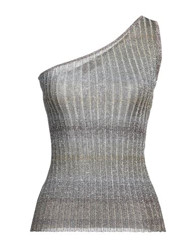 Shop Missoni Woman Top Grey Size 8 Viscose, Metallic Fiber, Polyamide