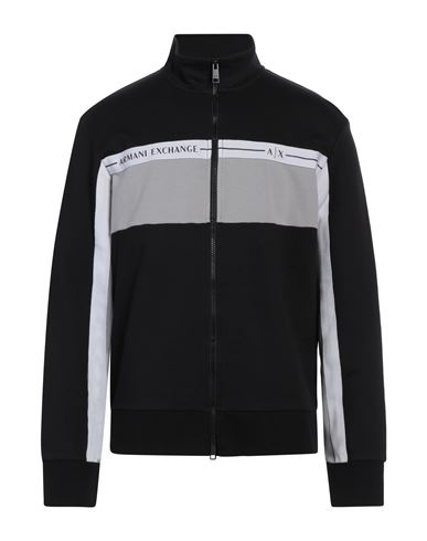 Armani Exchange Man Sweatshirt Black Size L Cotton, Polyester, Elastane In Black