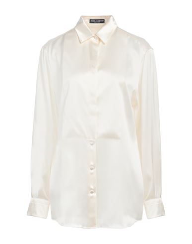 Dolce & Gabbana Woman Shirt Cream Size 14 Silk In White