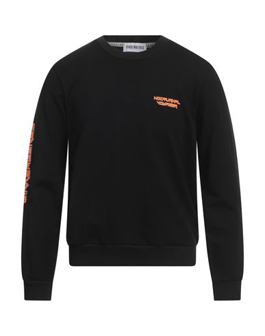 Bikkembergs Man Sweatshirt Black Size 40 Cotton, Elastane In Black