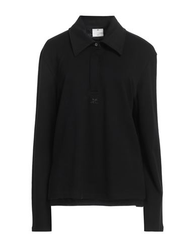 Courrèges Courreges Woman Polo Shirt Black Size M Cotton In Black