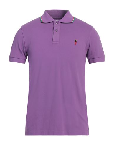 Cooperativa Pescatori Posillipo Man Polo Shirt Mauve Size S Cotton, Elastane In Purple