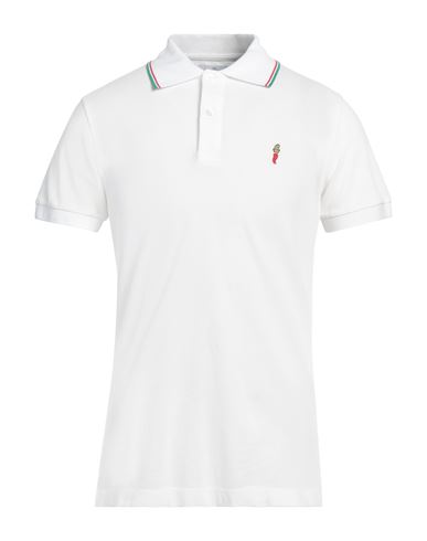 Cooperativa Pescatori Posillipo Man Polo Shirt White Size S Cotton, Elastane In White