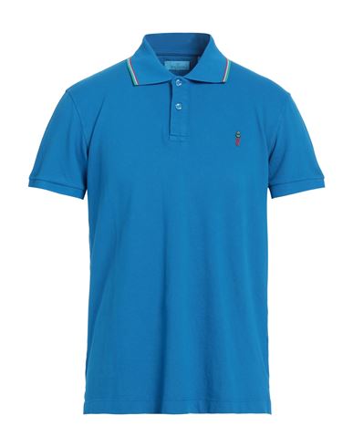 Cooperativa Pescatori Posillipo Man Polo Shirt Bright Blue Size L Cotton, Elastane In Blue