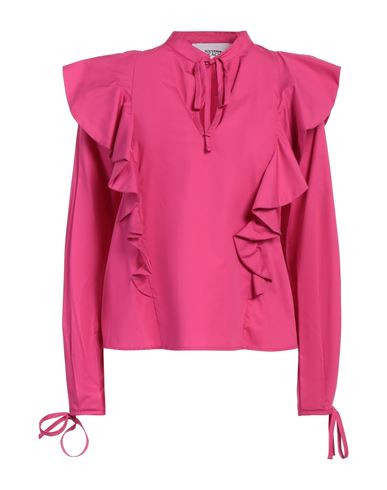 Silvian Heach Woman Top Fuchsia Size 10 Cotton In Pink
