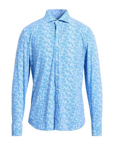 Ghirardelli Next Man Shirt Azure Size 15 ¾ Polyamide, Elastane In Blue