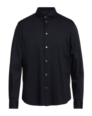 BARBATI BARBATI MAN SHIRT MIDNIGHT BLUE SIZE XL COTTON, MODAL 