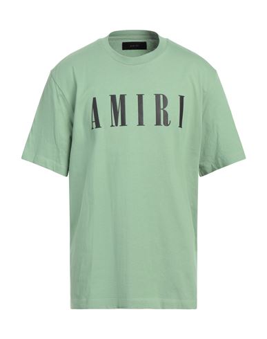 Amiri Man T-shirt Light Green Size S Cotton In Green