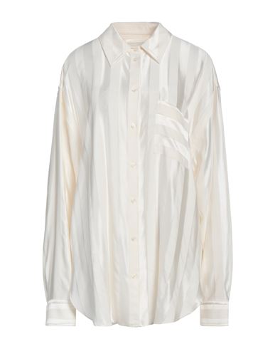 LOULOU STUDIO LOULOU STUDIO WOMAN SHIRT IVORY SIZE XL VISCOSE, COTTON, VIRGIN WOOL 