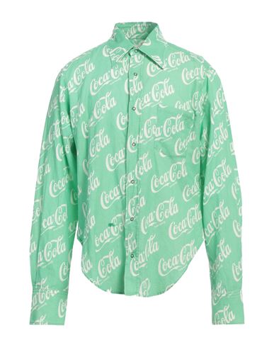 Coca-cola Man Shirt Green Size M Cotton, Linen In Green