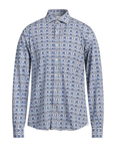 Shop Edizioni Limonaia Man Shirt Navy Size 16 ½ Cotton, Elastane