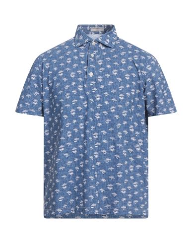 Ghirardelli Next Man Shirt Blue Size L Polyamide, Elastane In Blue