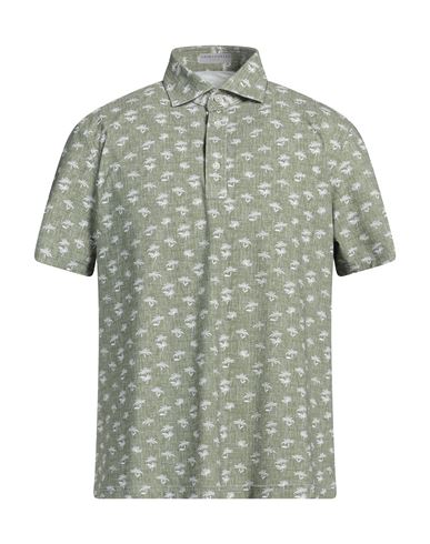 Ghirardelli Next Man Shirt Military Green Size Xl Polyamide, Elastane In Green