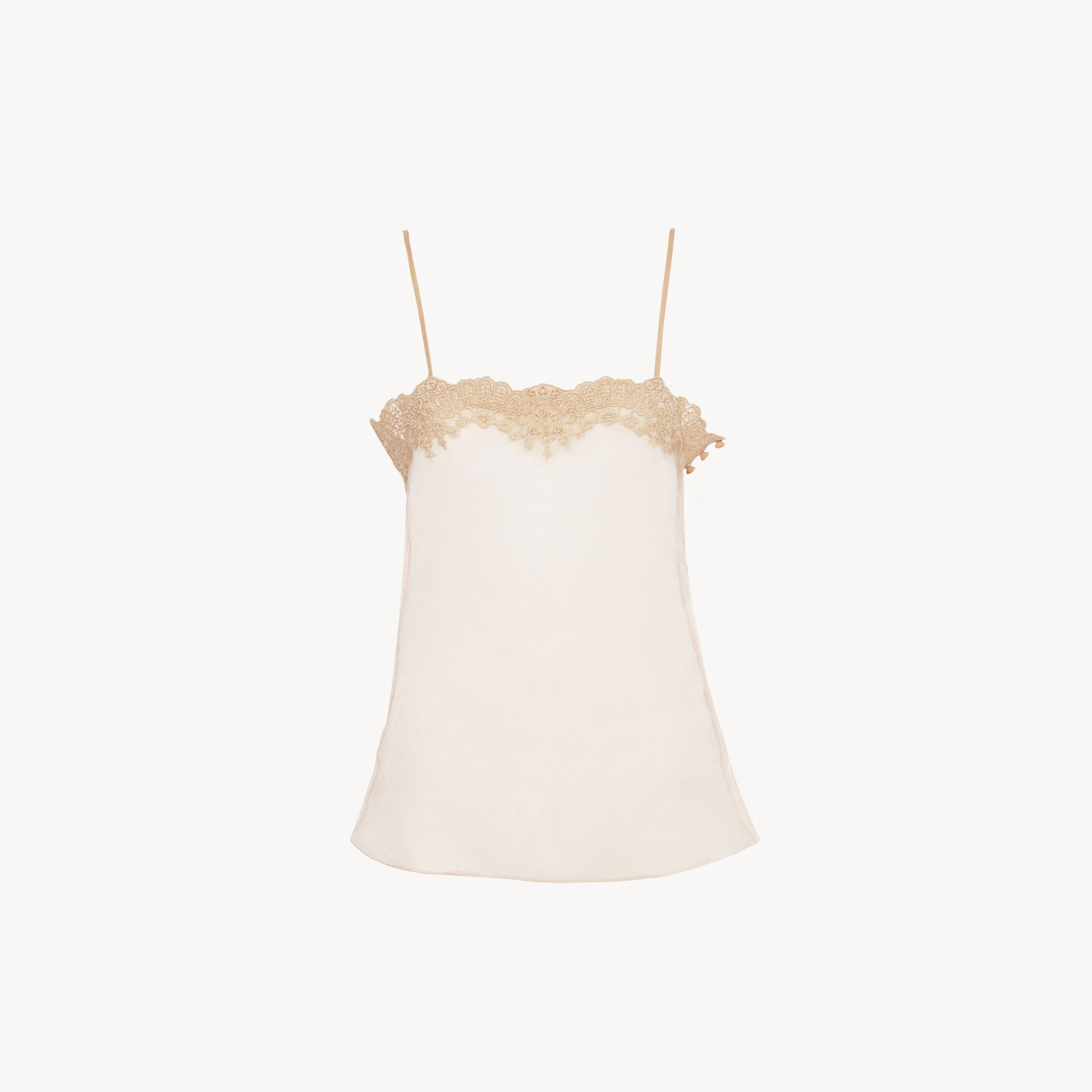 Chloé Embroidered Lace Tank Top In Pink