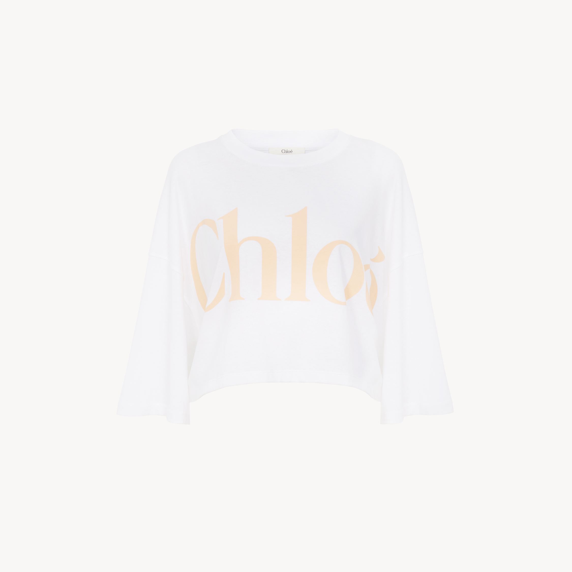 Chloé T-shirt Court Oversize En Jersey De Coton À Logo Femme Blanc Taille Xl 100% Coton In White