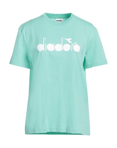Diadora Woman T-shirt Light Green Size S Cotton In Green