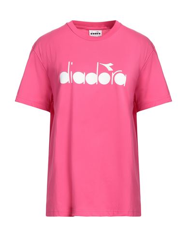 Diadora Woman T-shirt Fuchsia Size M Cotton In Pink