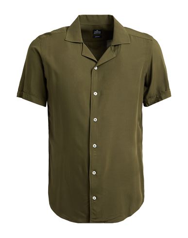 Truzzi Man Shirt Military Green Size 16 ½ Viscose In Green