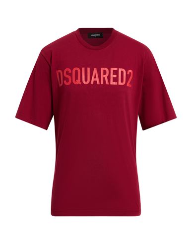 Dsquared2 Man T-shirt Burgundy Size L Cotton In Brown
