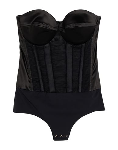Elisabetta Franchi Woman Bodysuit Black Size 8 Acetate, Polyamide, Elastane